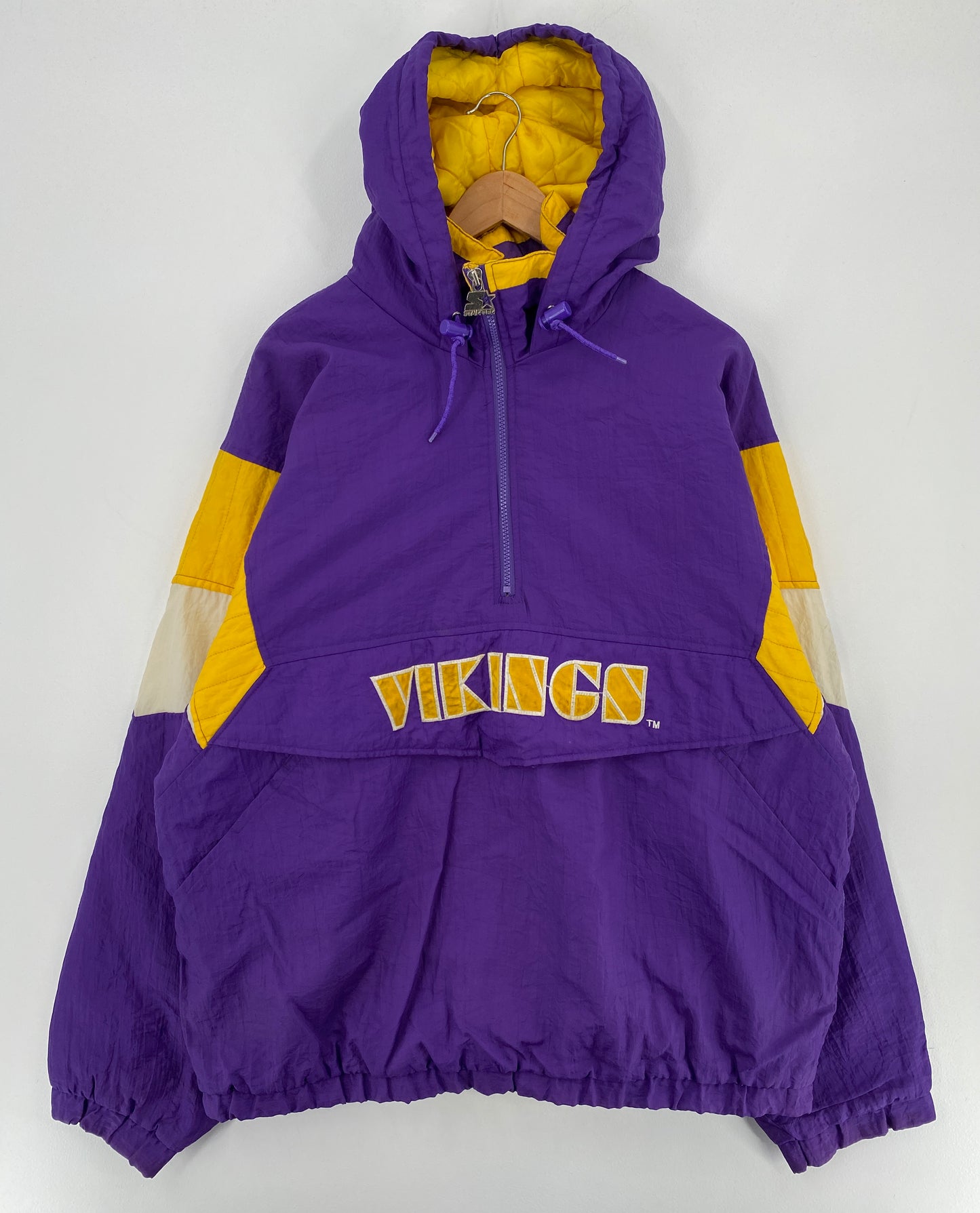 90’s STARTER x VIKINGS Size XL NFL Nylon Padded Jacket / E3352N