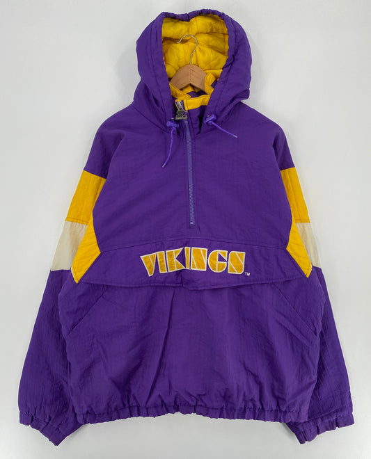 90’s STARTER x VIKINGS Size XL NFL Nylon Padded Jacket / E3352N