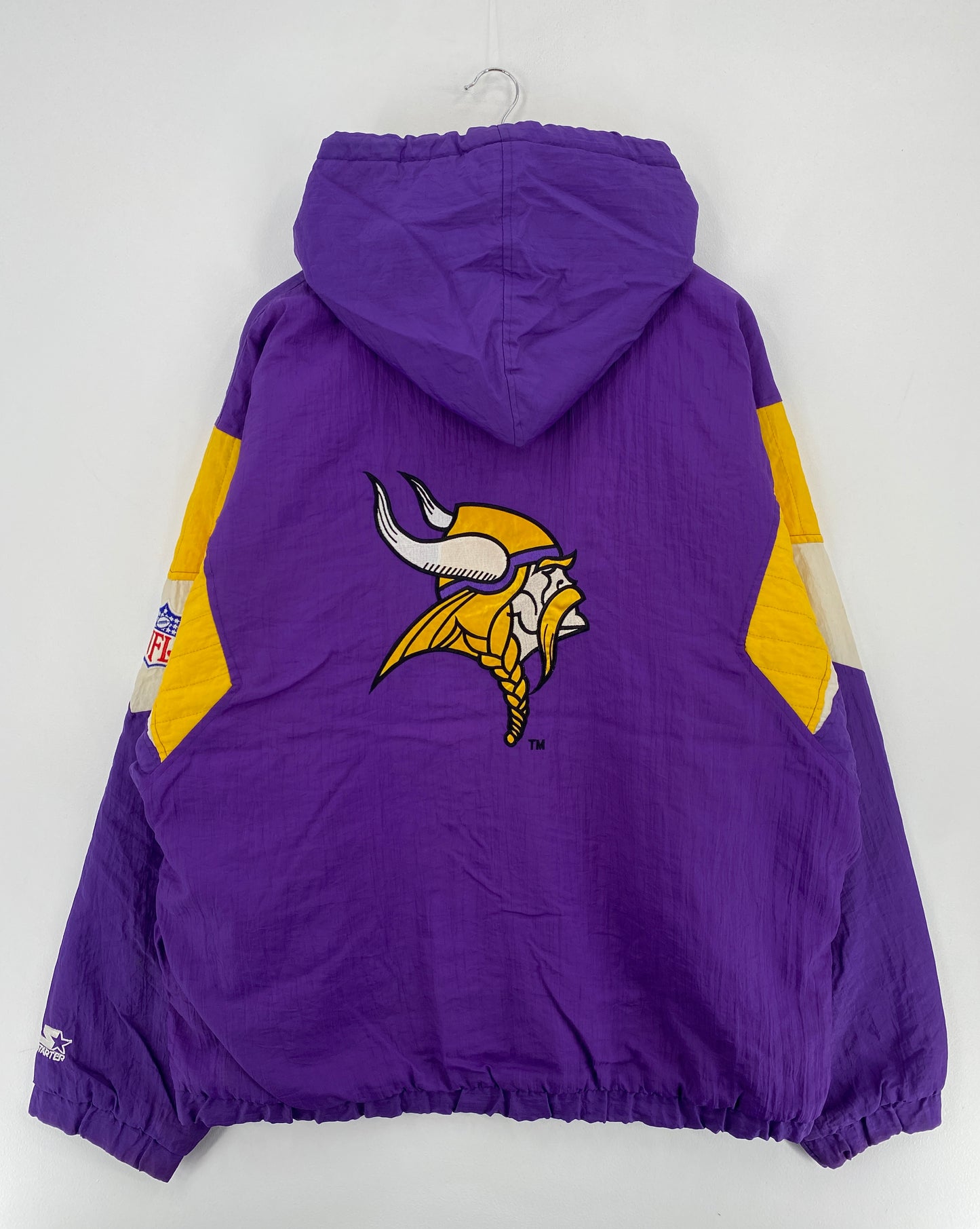 90’s STARTER x VIKINGS Size XL NFL Nylon Padded Jacket / E3352N