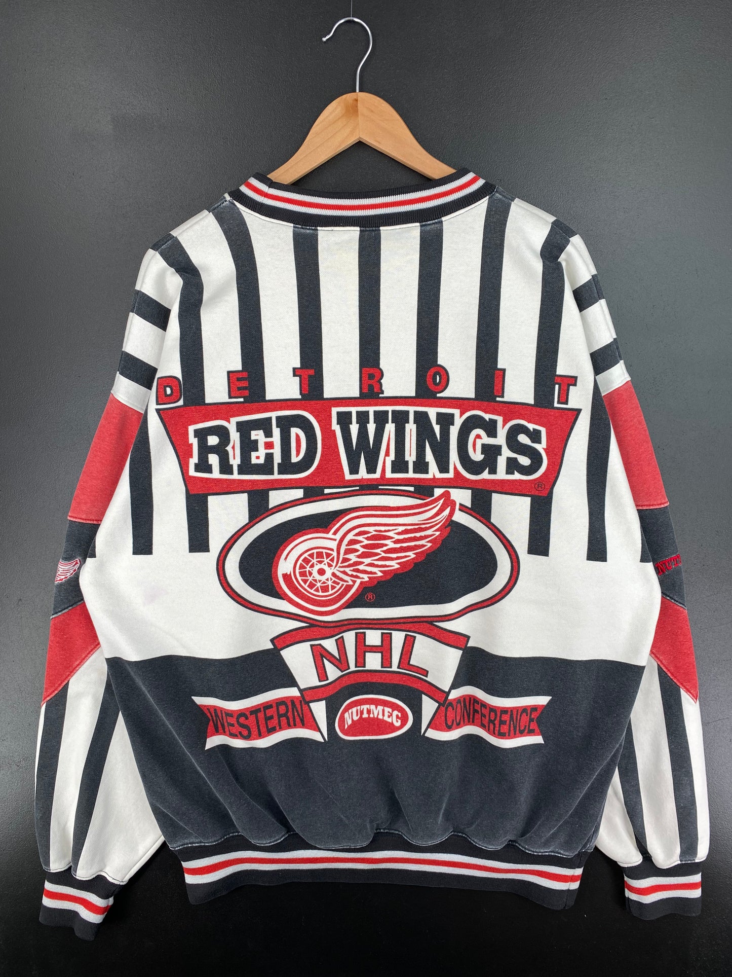 90’s DETROIT RED WINGS Size No Tag (Approx.XL) NFL Sweat-shirt / A1439