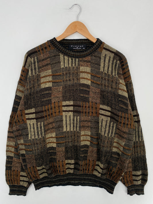 Vintage 3D COOGI-Style Made in USA Size XL Knit Sweater / E1776K