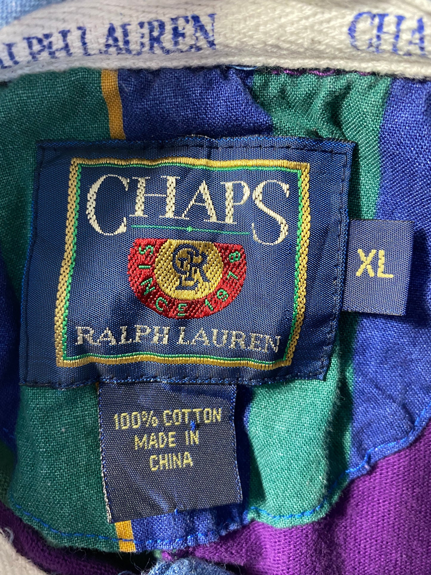 .90's CHAPS RALPH LAUREN Size XL Vintage Rugby shirt / E4393R