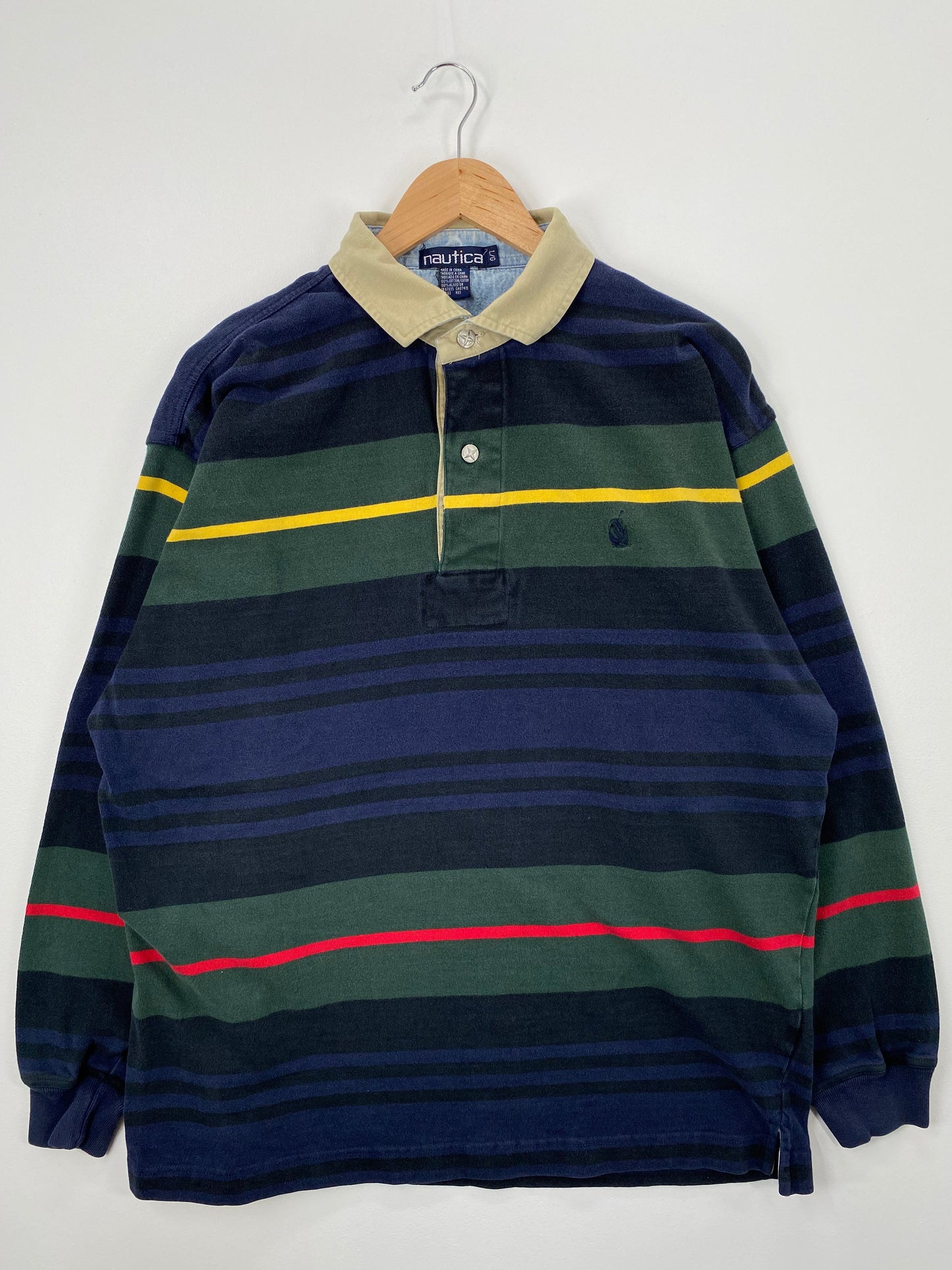 .90's NAUTICA Size L Vintage Rugby shirt / E4387R