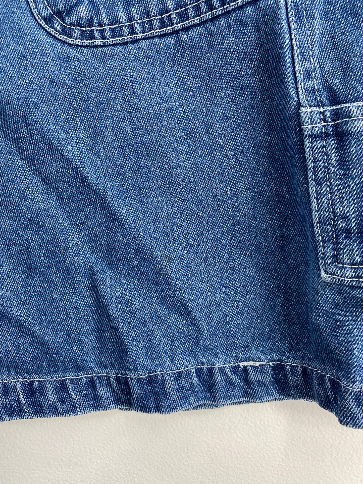 1999 LOONEY TUNES TWEETY Size L Vintage Denim Overall Shorts / A1583