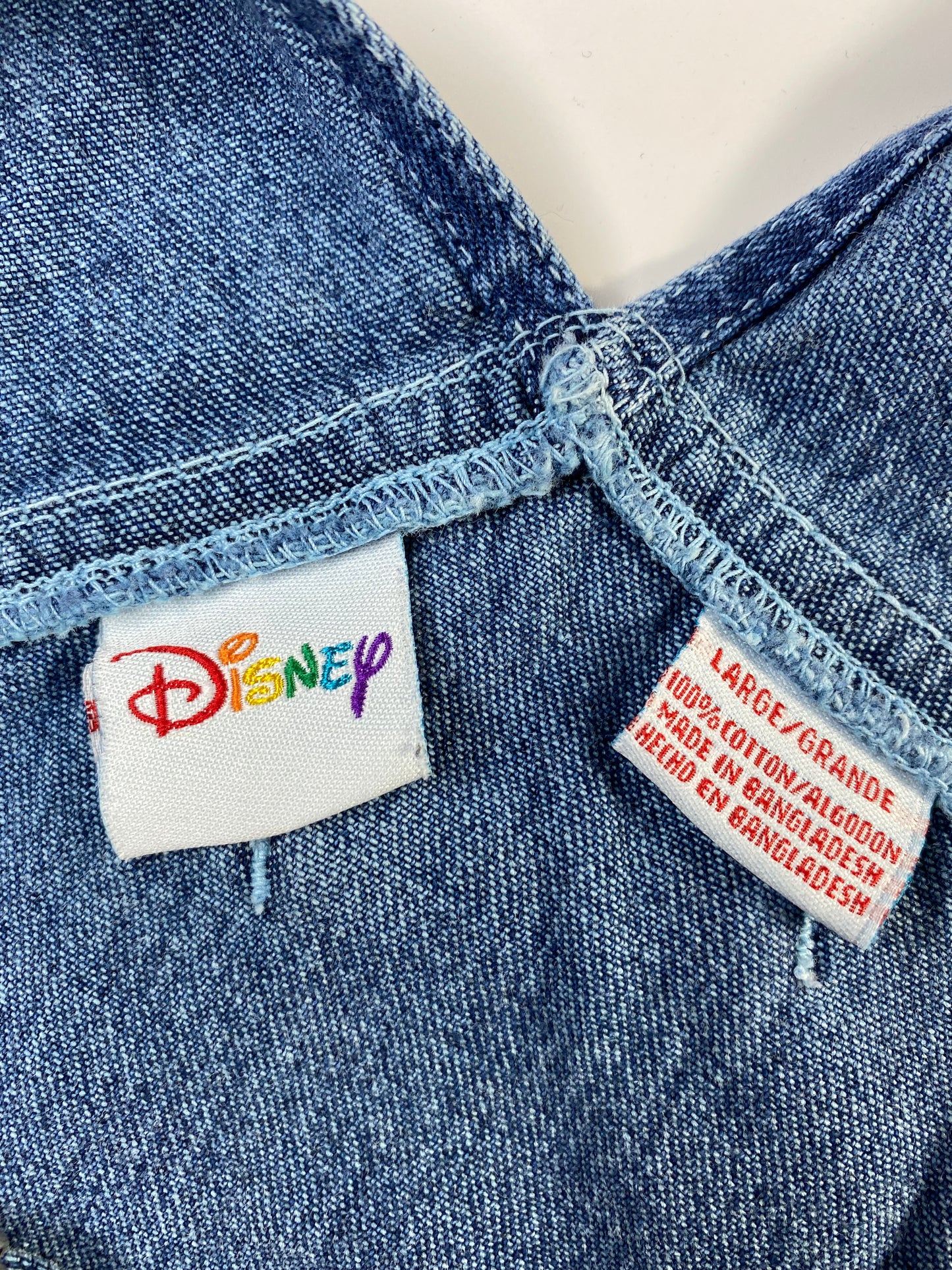 90's DISNEY WINNIE THE POOH Size L Vintage Denim Overall Shorts / A1586