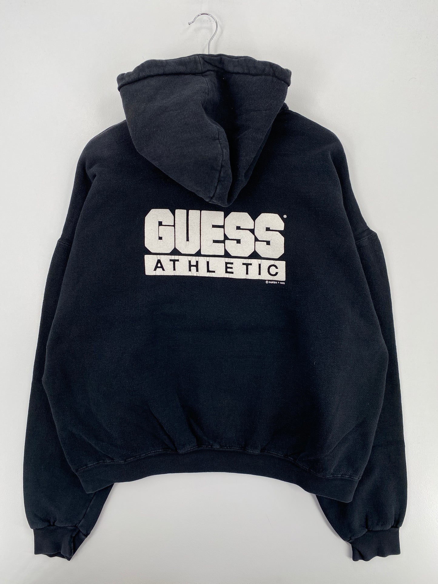 1993 GUESS ATHLETIC Made in USA Size XL Vintage Hoodie Sweat-Shirt / A6041