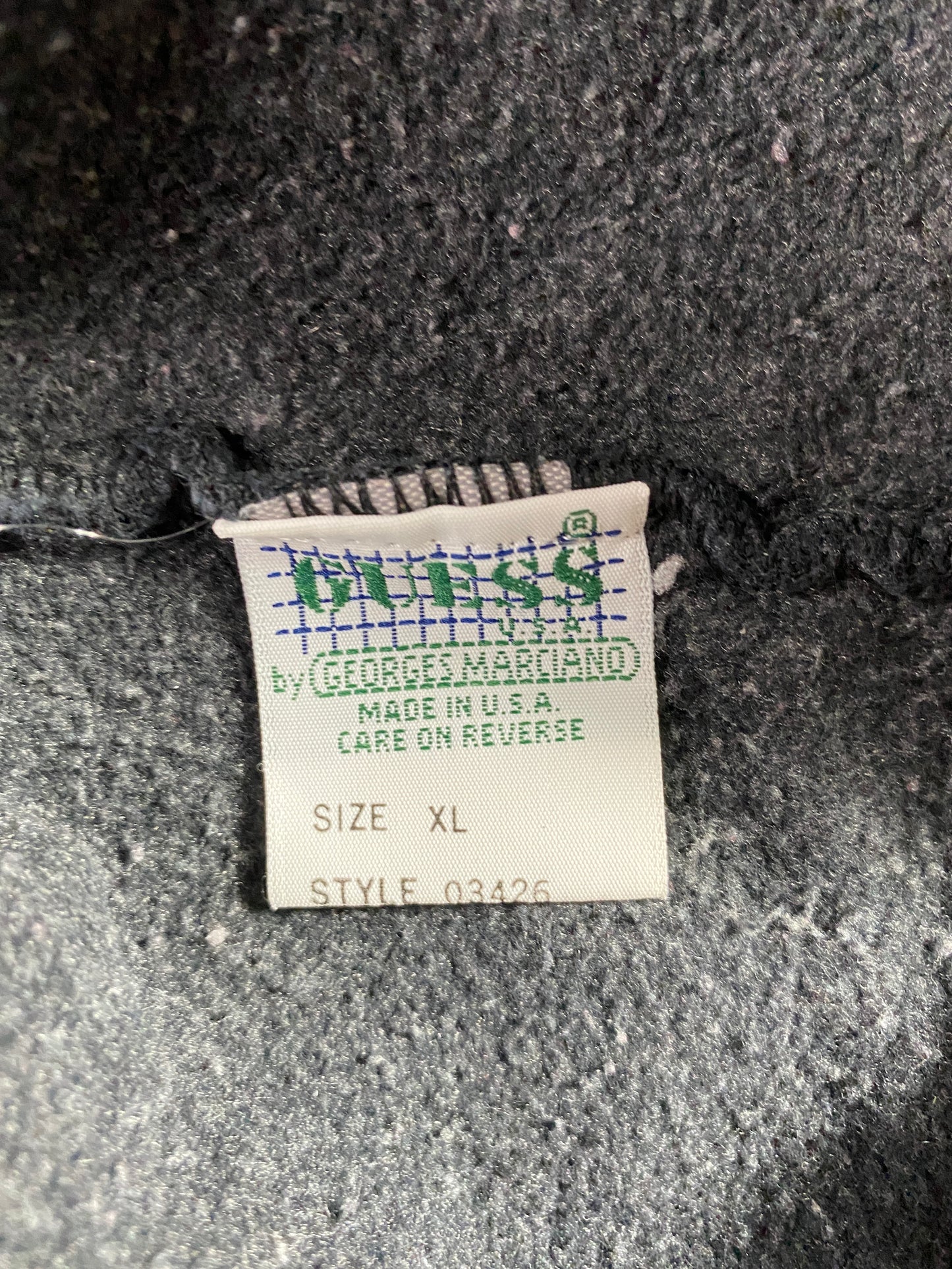 1993 GUESS ATHLETIC Made in USA Size XL Vintage Hoodie Sweat-Shirt / A6041