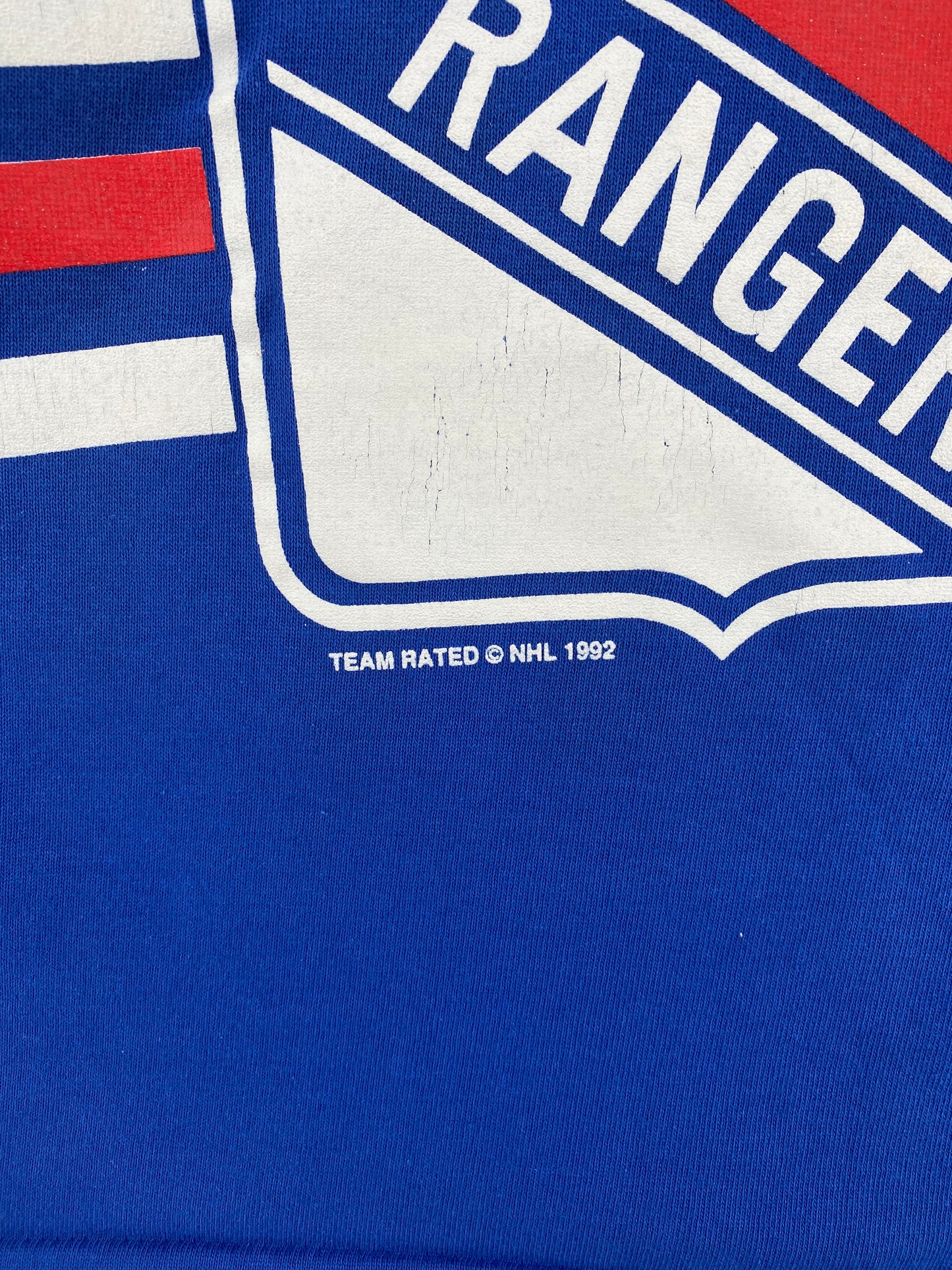 1992 NEW YORK RANGERS Made in USA Size L Vintage NHL Game Shirt / A1725