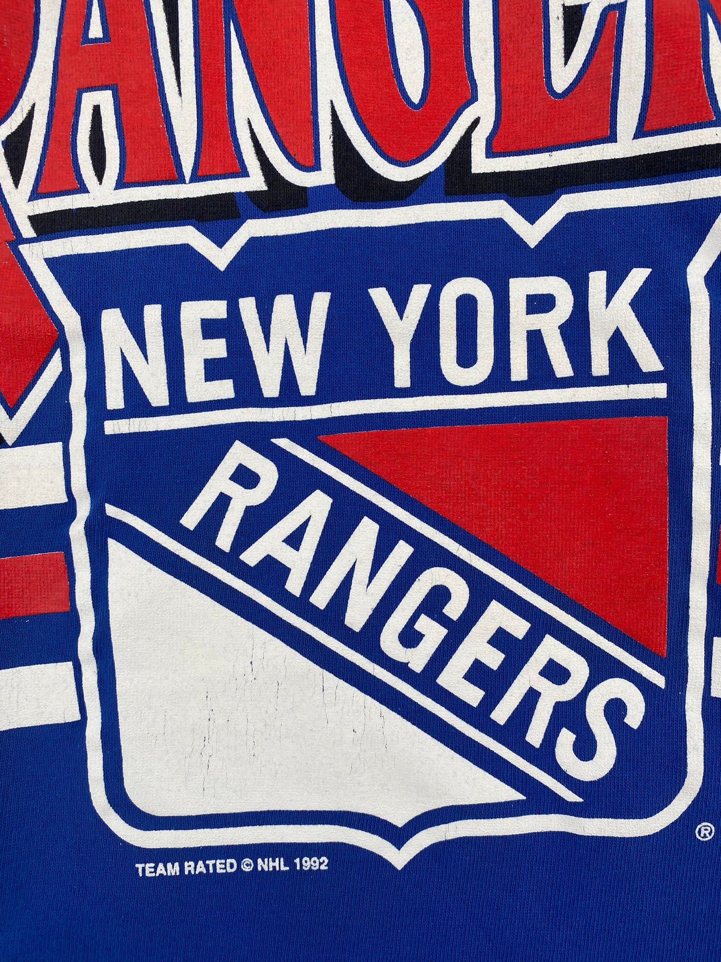 1992 NEW YORK RANGERS Made in USA Size L Vintage NHL Game Shirt / A1725