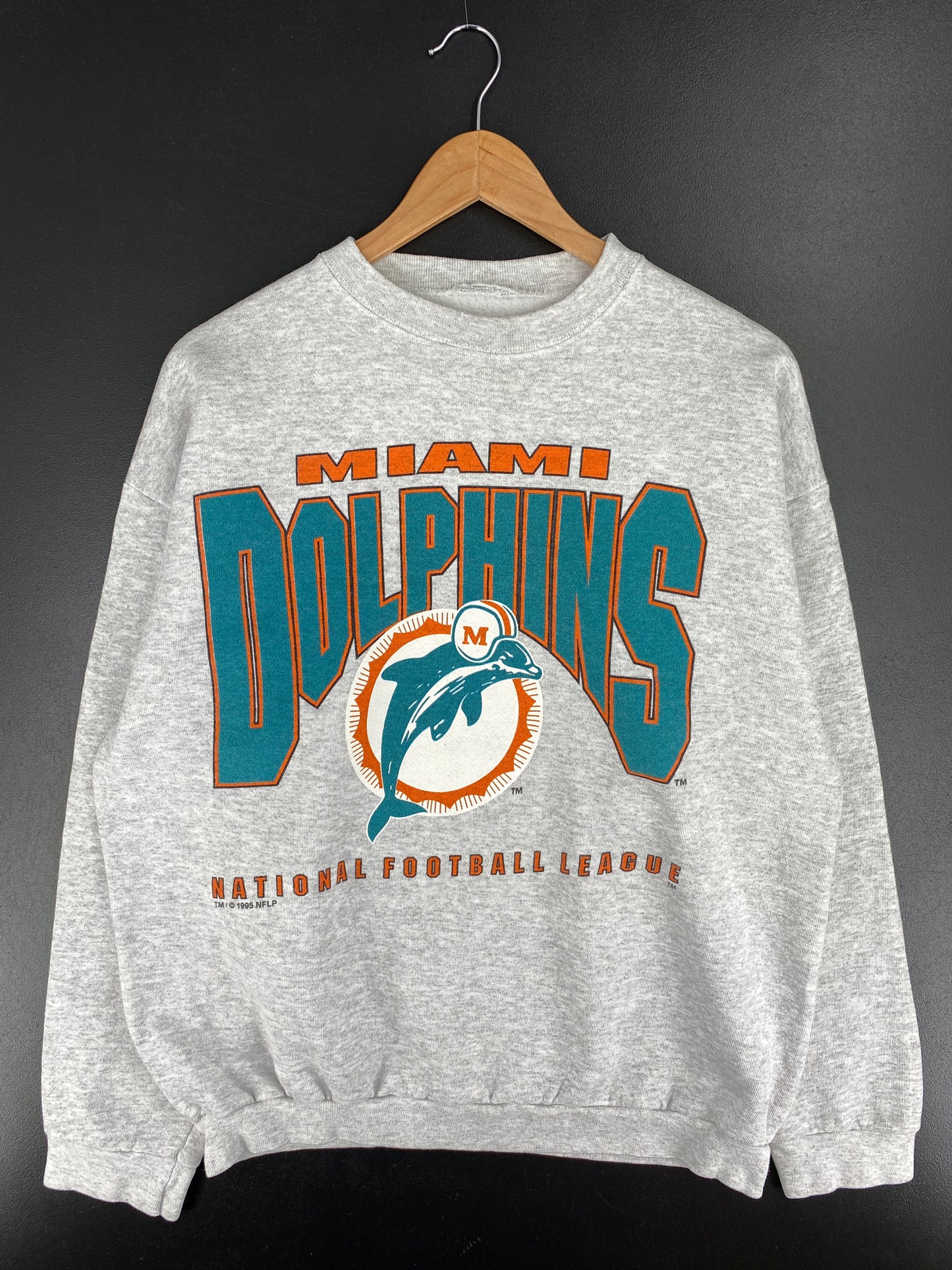 1995 MIAMI DOLPHINS Size No Tag (Approx.L) Vintage NFL Sweat-Shirt / A6058