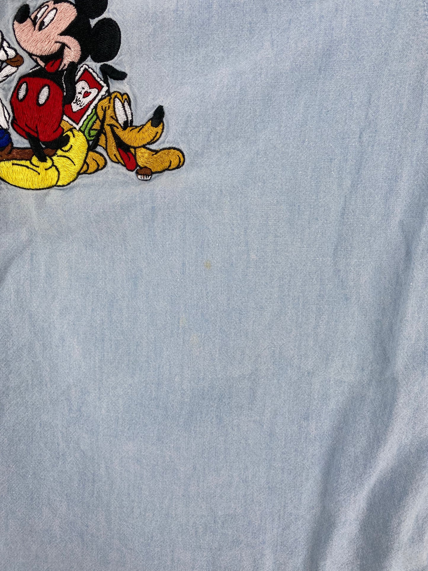00' DISNEY MICKEY AND FRIENDS Size XL Vintage Button-Down Shirt / A2119