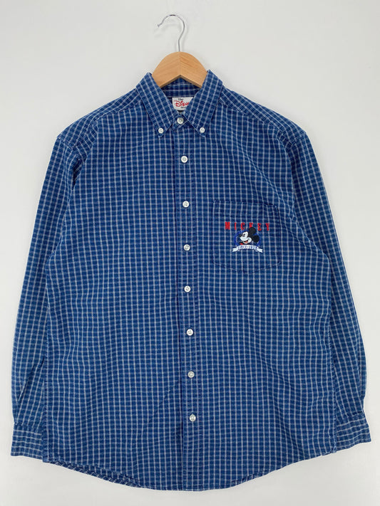 00' DISNEY MICKEY Size S Vintage Button-Down Shirt / E1234
