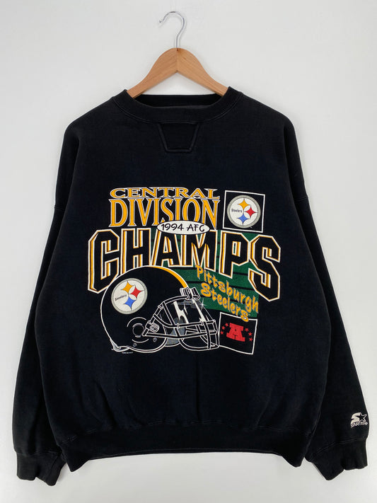 1994 STARTER x PITTSBURGH STEELERS Made in USA Size XL Vintage NFL Sweat-shirt / A2133