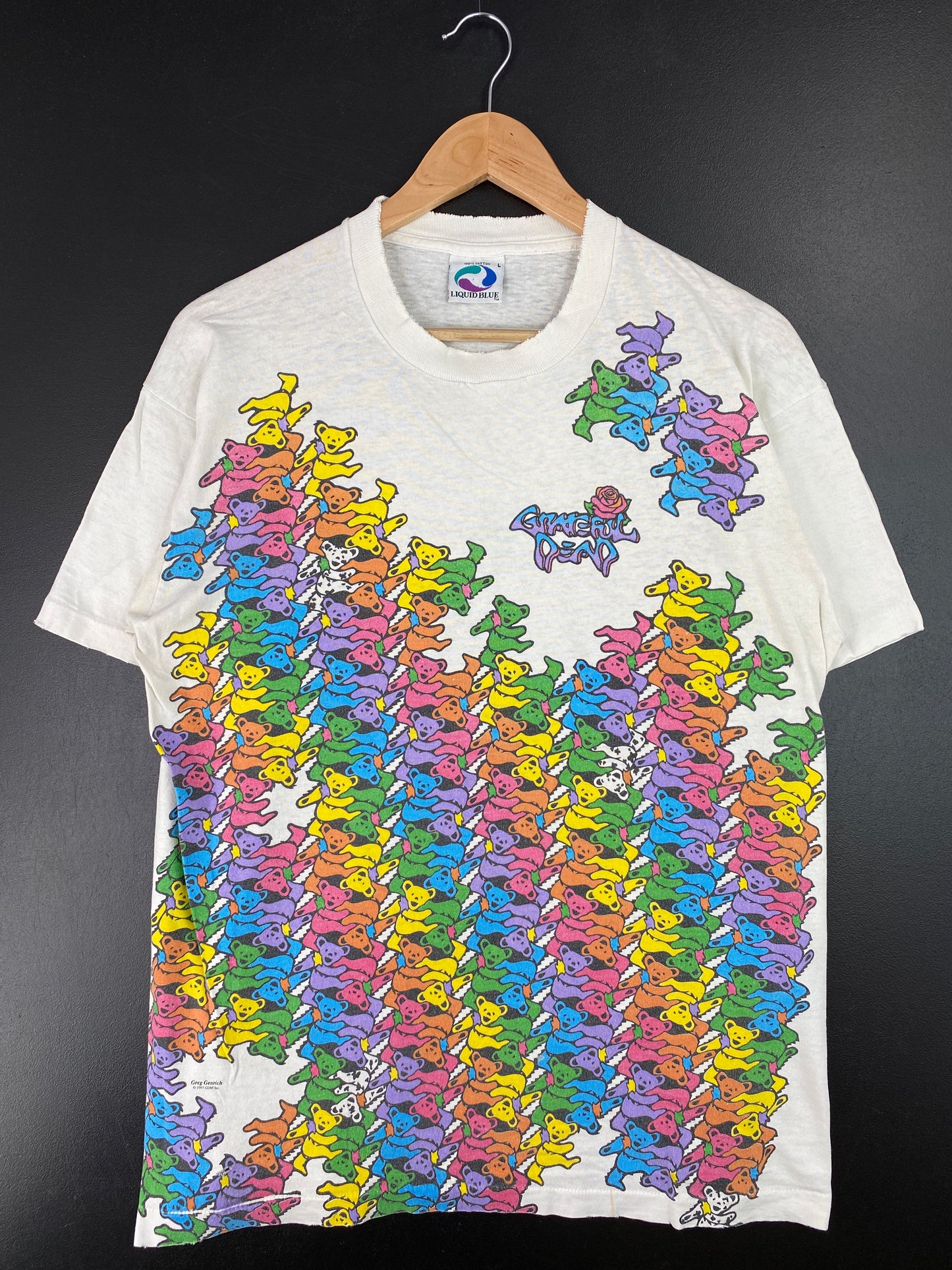 1993 LIQUID BLUE x GRATEFUL DEAD Made in USA Size L Vintage Music T-shirt / A6676