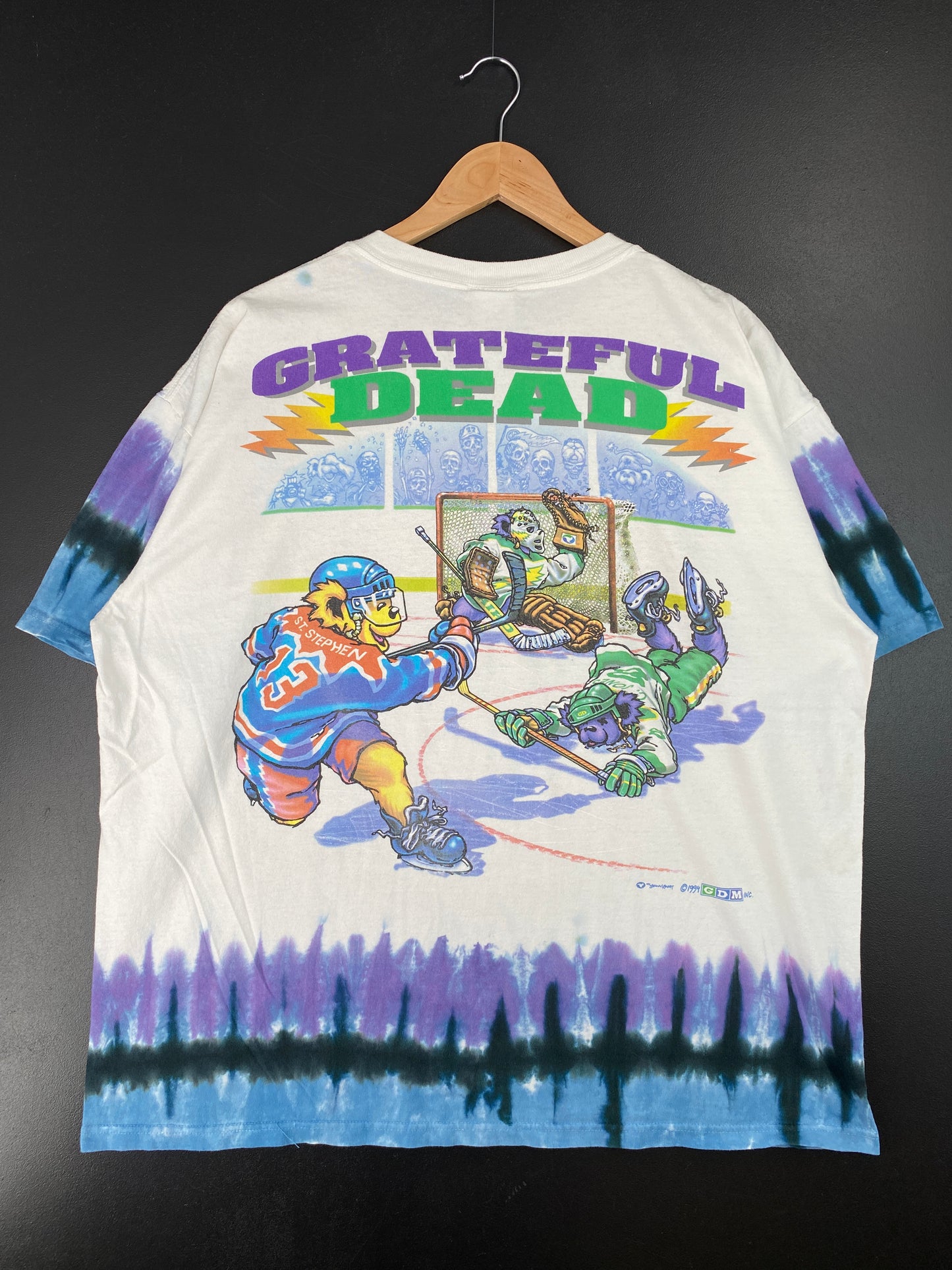 1994 LIQUID BLUE x GRATEFUL DEAD STEAL YOUR FACEOFF TIE-DYE Size XL Vintage Music T-shirt / A6675