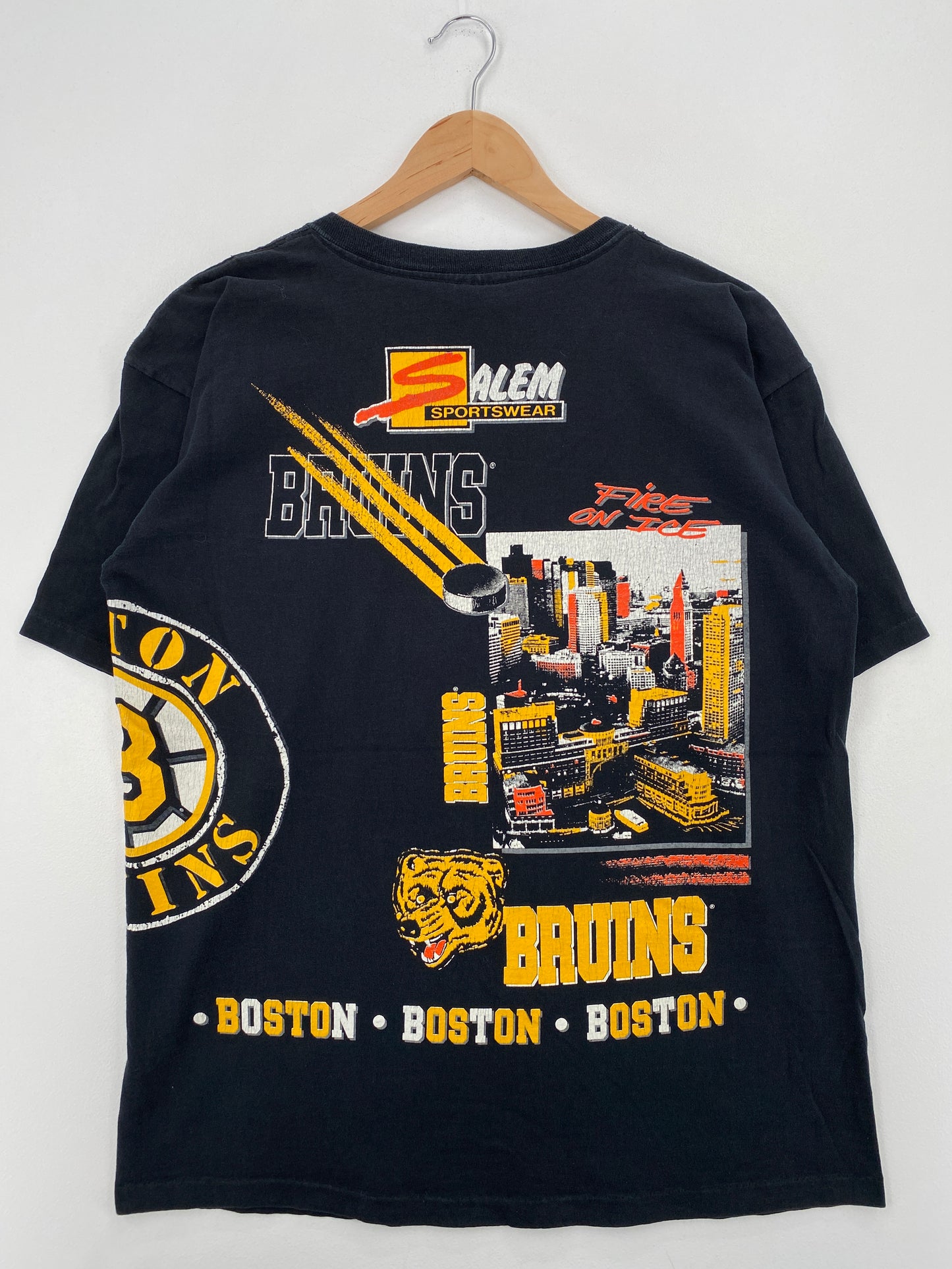 1990 SALEM x BOSTON BRUINS Made in USA Size L Vintage NHL T-shirt / A6674