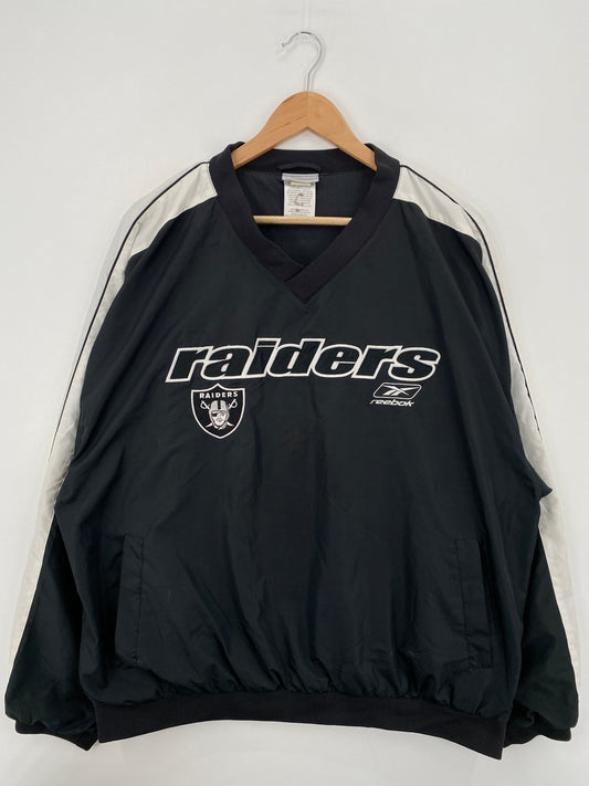 00' REEBOK OAKLAND RAIDERS Size XL Vintage NFL Warm-Up Jersey / A6773