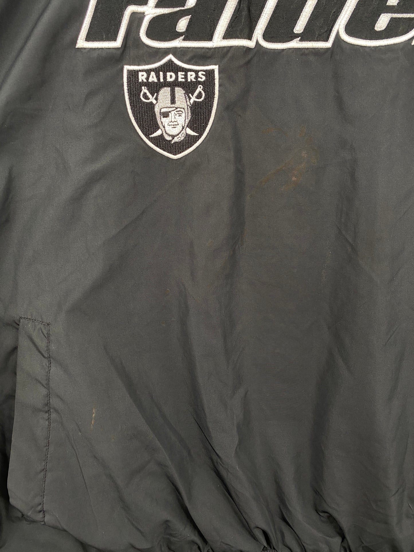 00' REEBOK OAKLAND RAIDERS Size XL Vintage NFL Warm-Up Jersey / A6773