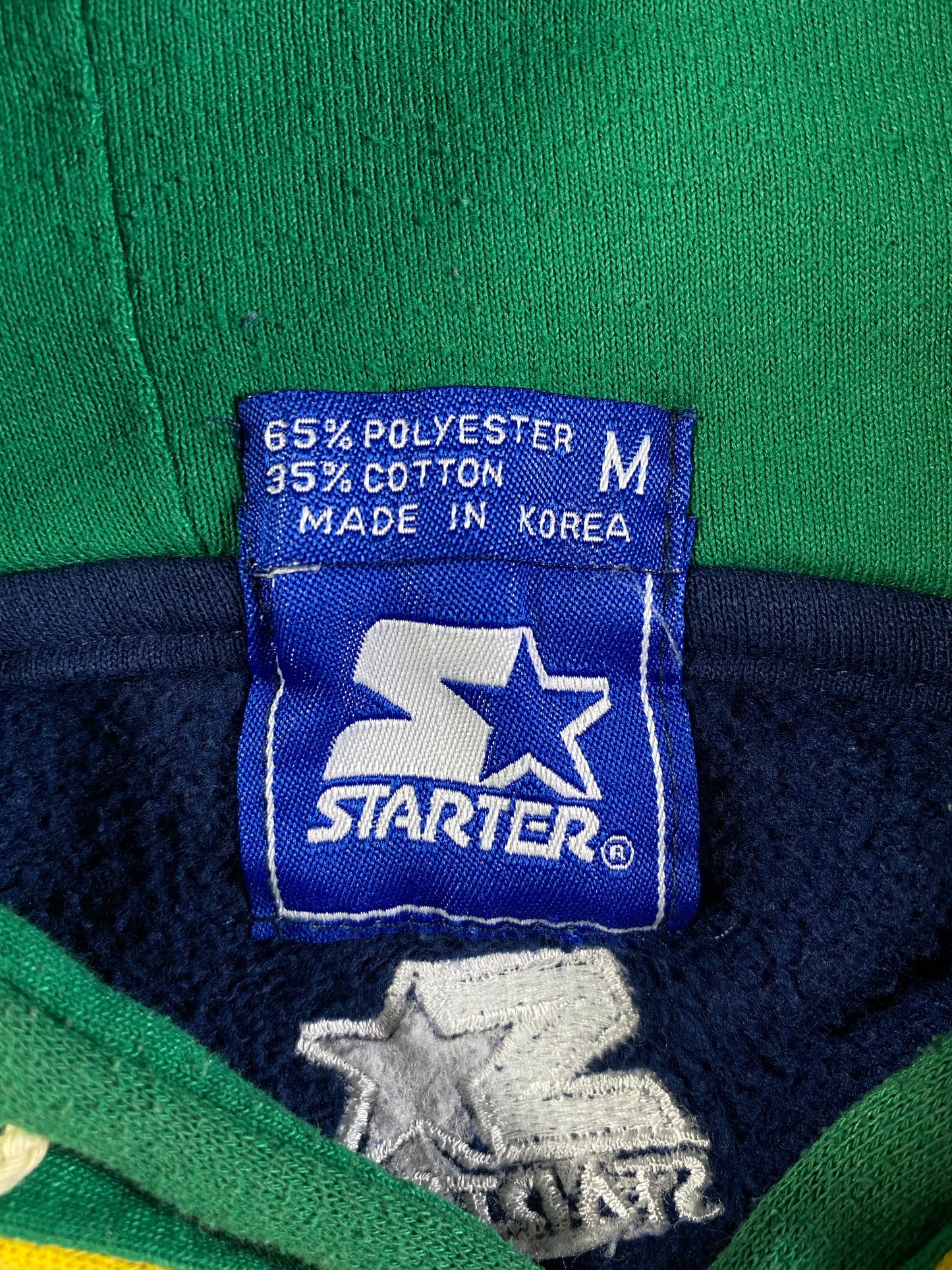 90’s STARTER x NOTRE DAME Size M Vintage College Double Hoodie Sweat-shirt / A6937