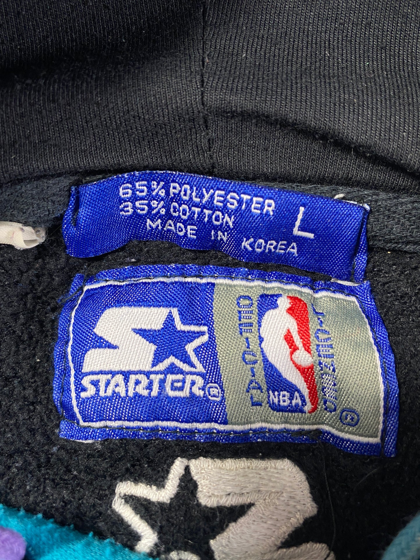 90’s STARTER x CHARLOTTE HORNETS Size L Vintage NBA Double Hoodie Sweat-shirt / A6936