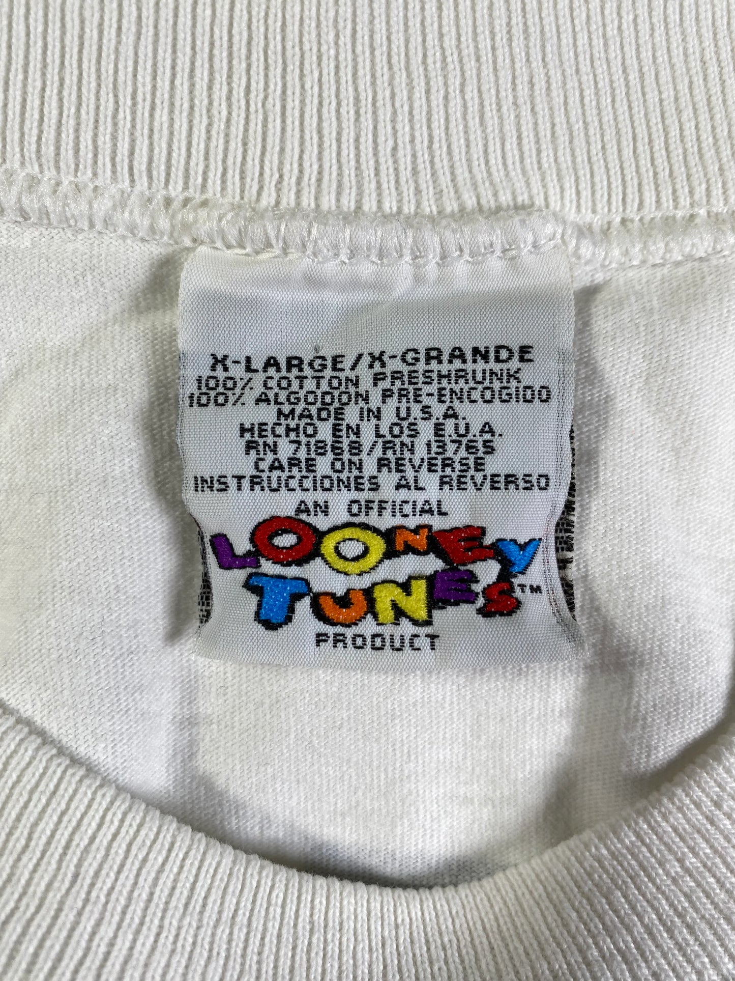 1995 LOONEY TUNES TAZ Made in USA Size XL Vintage T-Shirt / E2152T