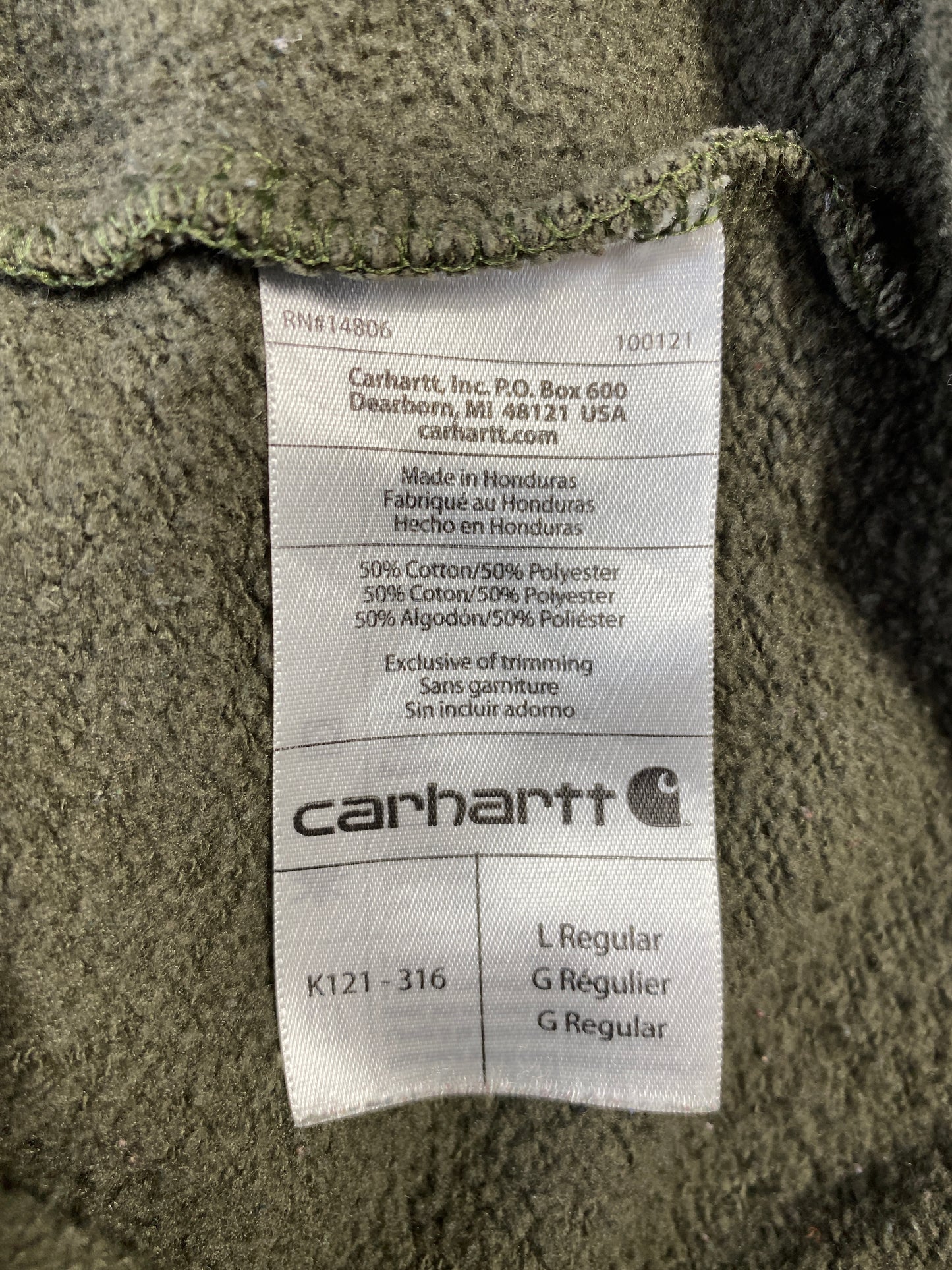 Vintage CARHARTT Size L Hoodie Sweat-Shirt / A7506