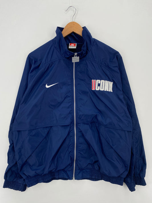 90’s NIKE UNIVERSITY OF CONNECTICUT Size L Vintage College Zip-up Nylon Jacket/ A7518