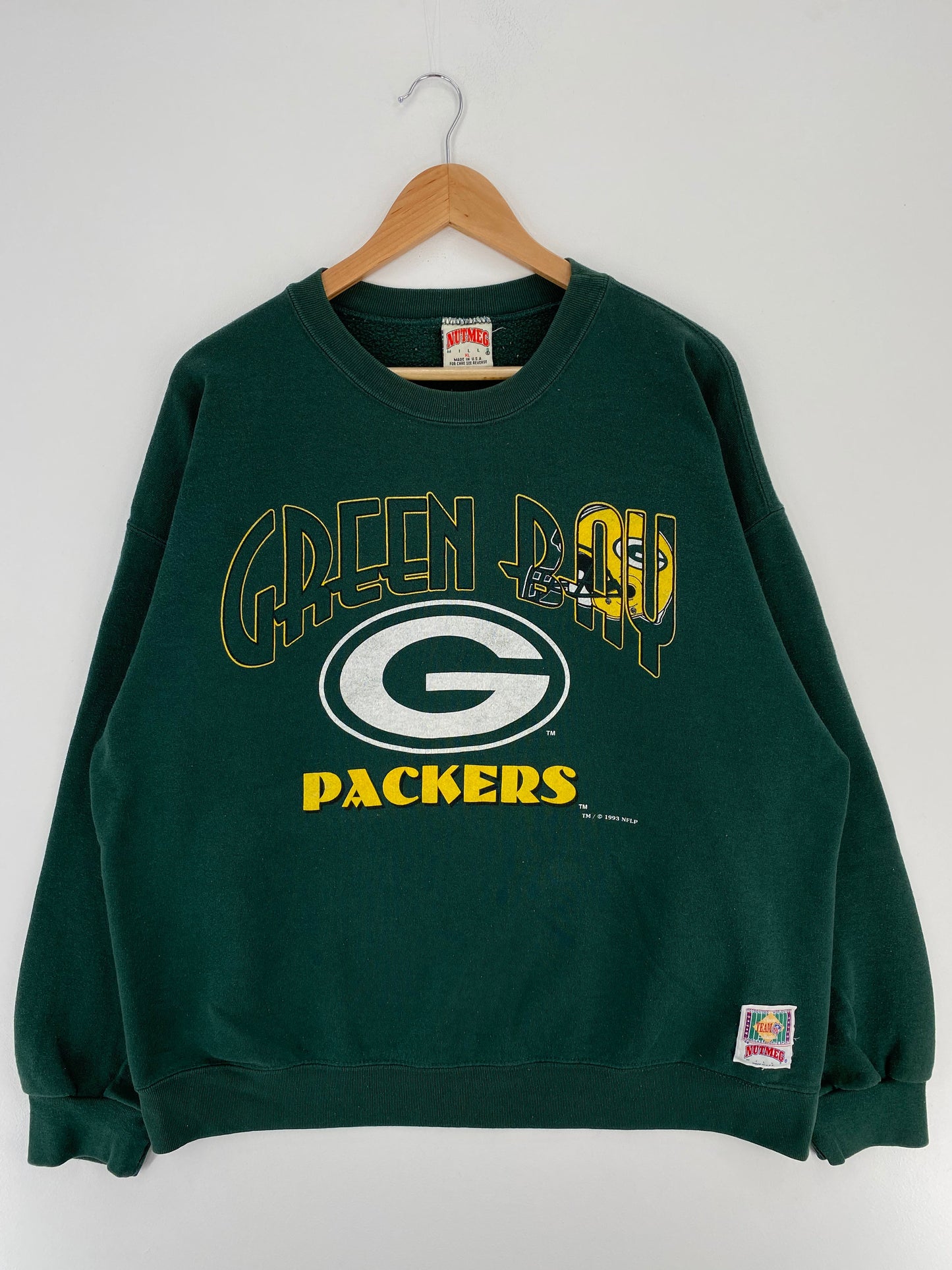 1993 GREEN BAY PACKERS Made in USA Size XL Vintage NFL Sweat-shirt / E5678S