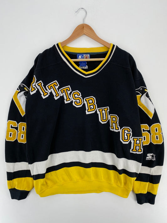 90’s STARTER x PITTSBURGH STEELERS JAROMIR JAGR Size L NHL Sweat-shirt / A2430