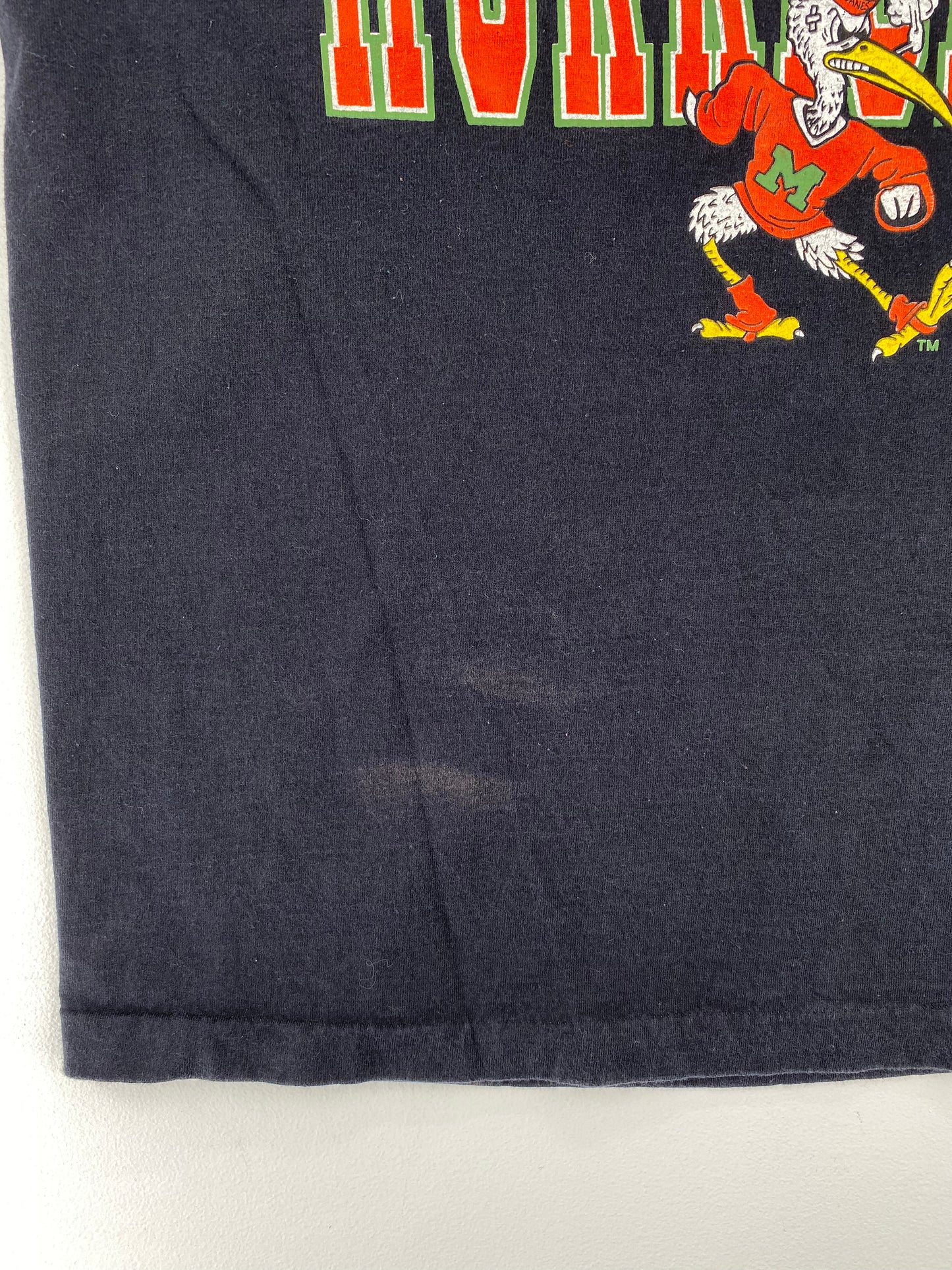 90's MIAMI HURRICANES Made in USA Size XL Vintage College T-Shirt / A2460