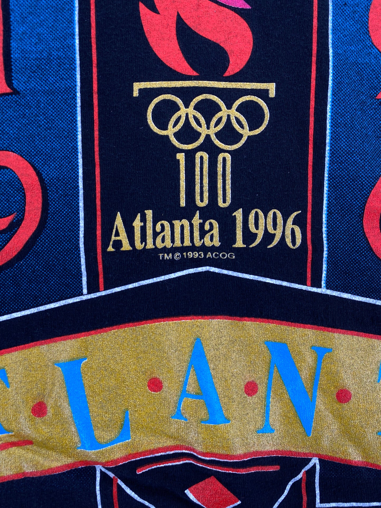 1996 ATLANTA OLYMPIC Made in USA Size L Vintage T-Shirt / A2465