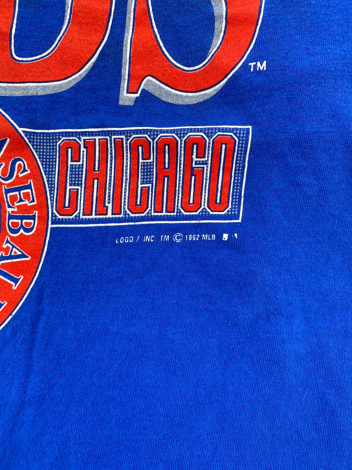 1992 CHICAGO CUBS Size XL Vintage MLB T-Shirt / A7579