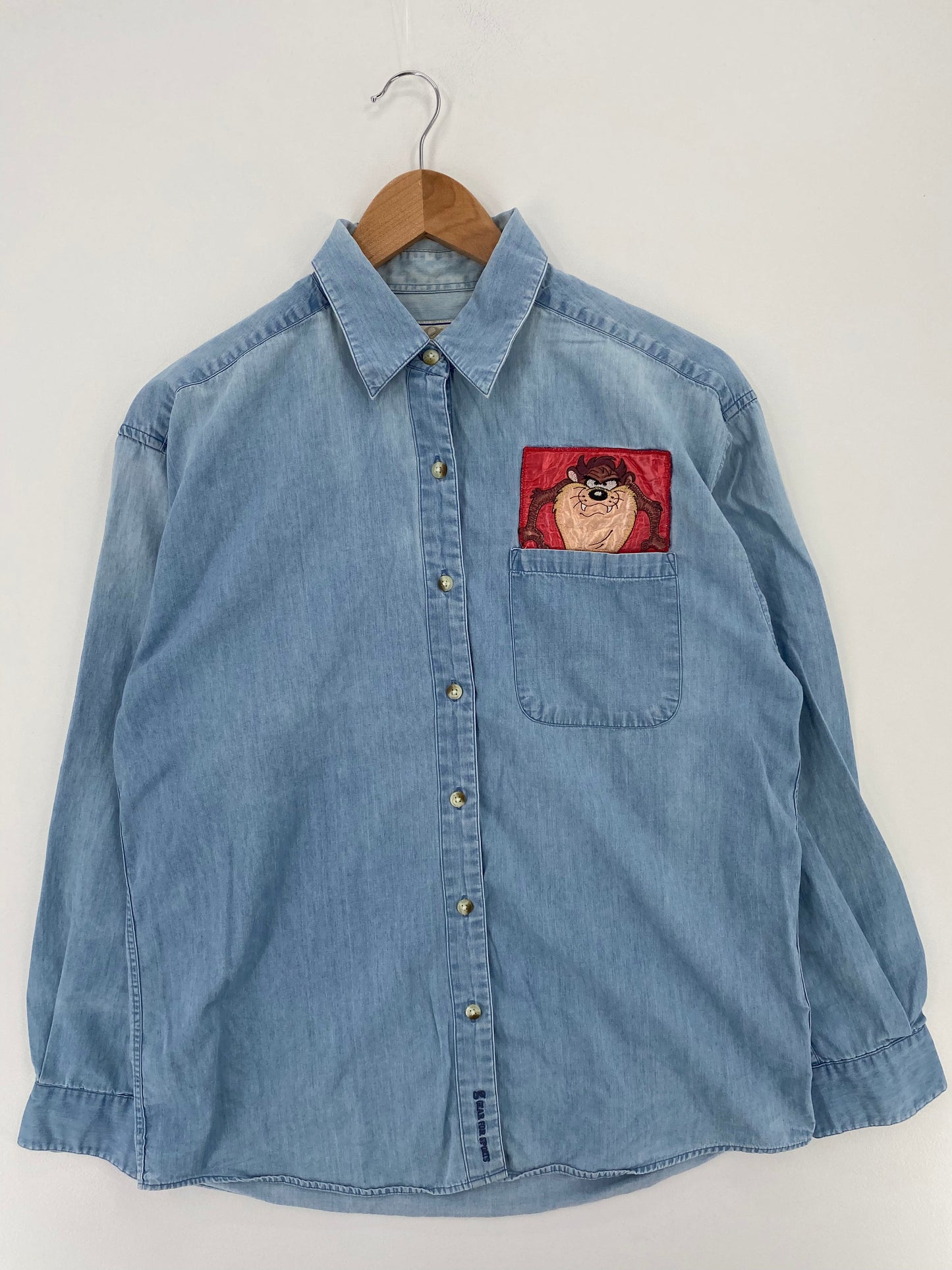 90's LOONEY TUNES TAZ Size Ladies S Vintage Button-Down Shirt / E1530B