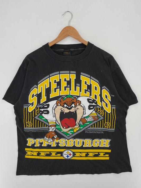 1992 PITTSBURGH STEELERS Made in USA Size XL Vintage NFL T-Shirt / A7862