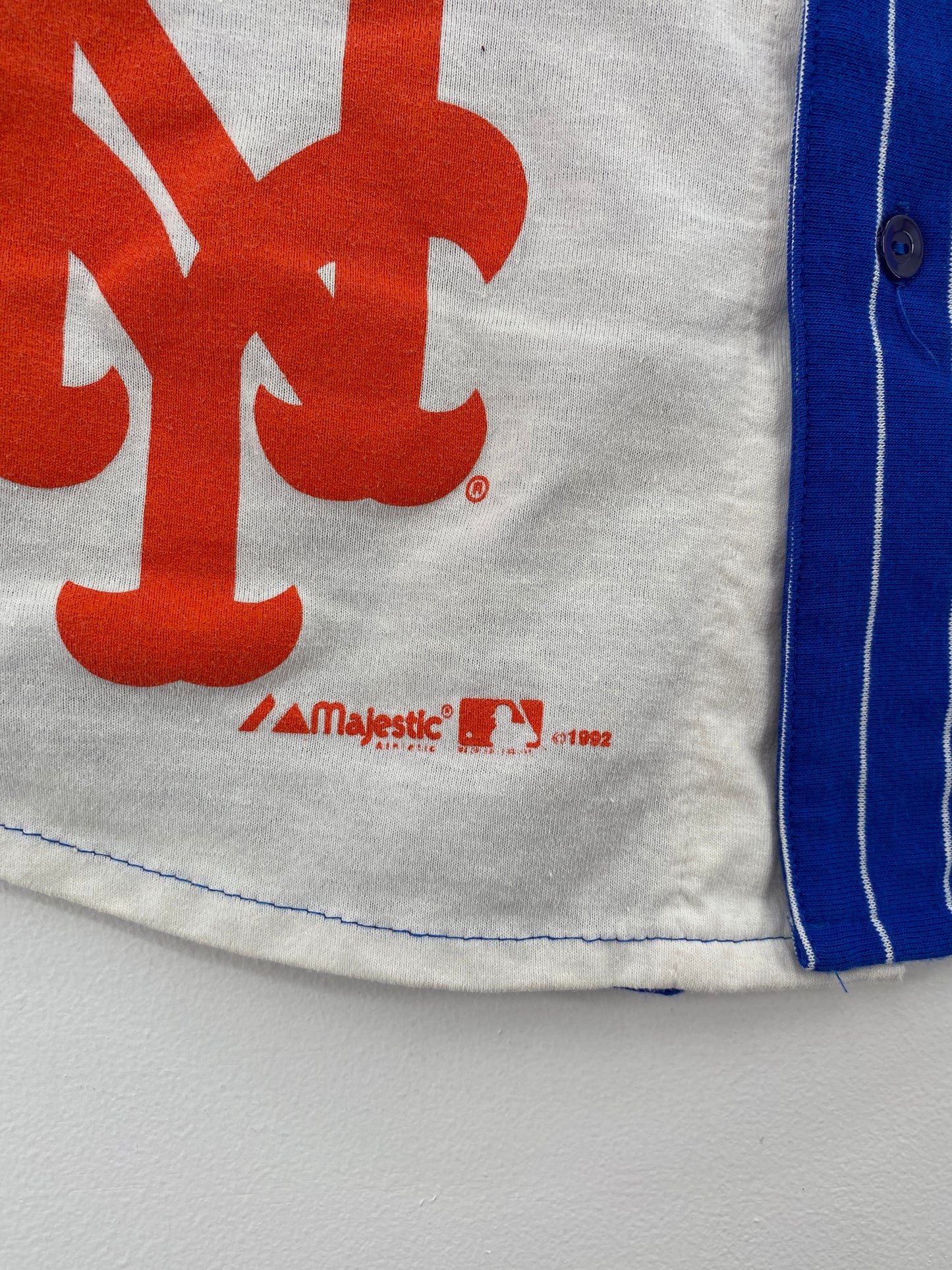 1992 NEW YORK METS Made in USA Size XL Vintage MLB Game-Shirt / A7864