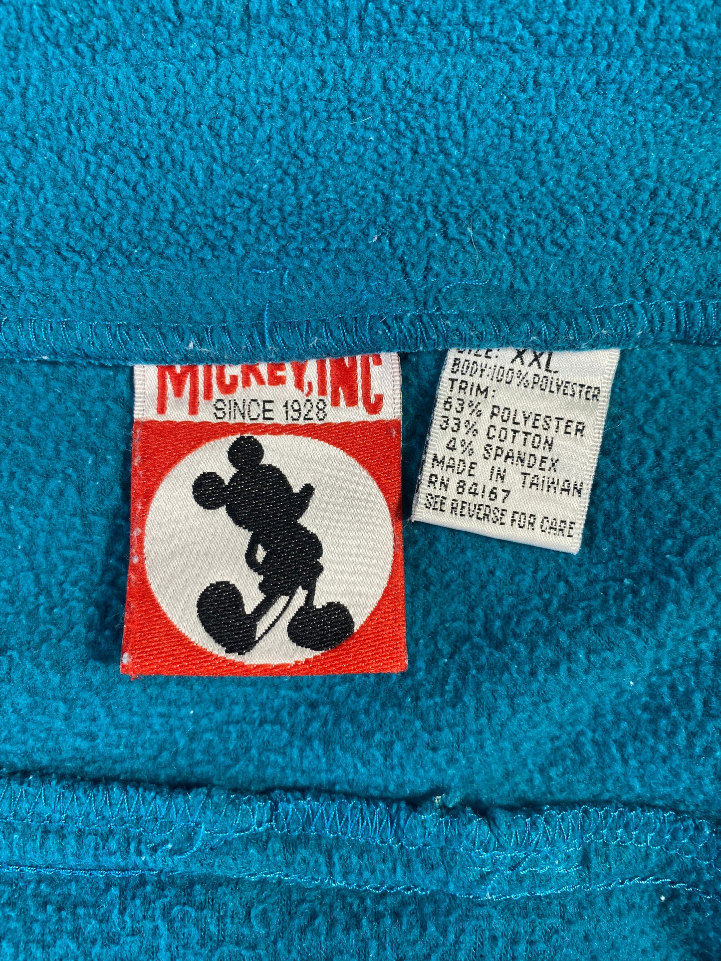 .90’s DISNEY MICKEY Size XXL Vintage Zip Up Fleece Jacket / A8118