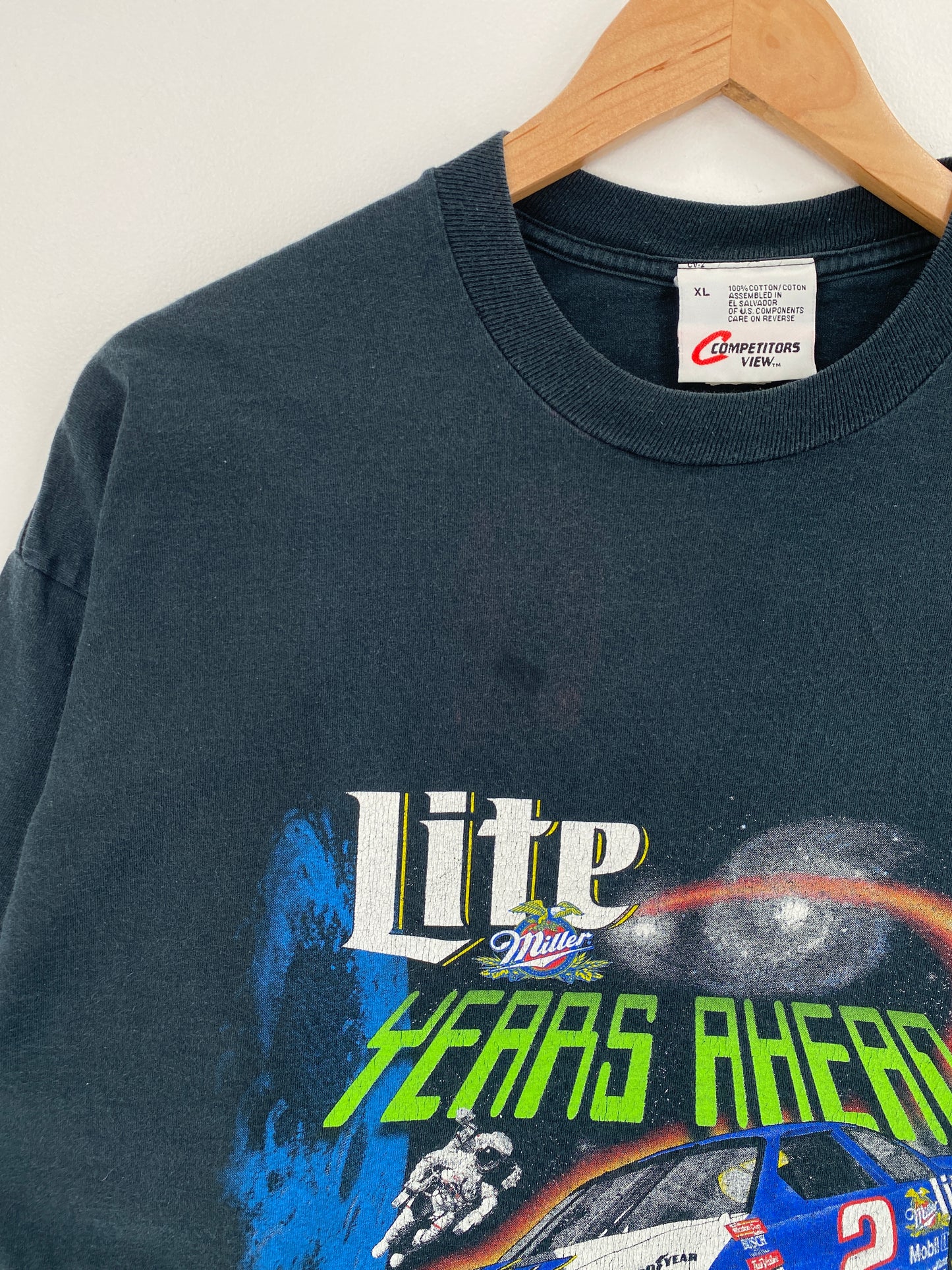 1998 NASCAR RUSTY WALLACE x MILLER LITE Size XL Vintage Racing T-Shirt / A8177