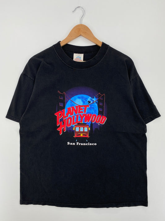 .1991 PLANET HOLLYWOOD Made in USA Size L Vintage T-Shirt / A8175