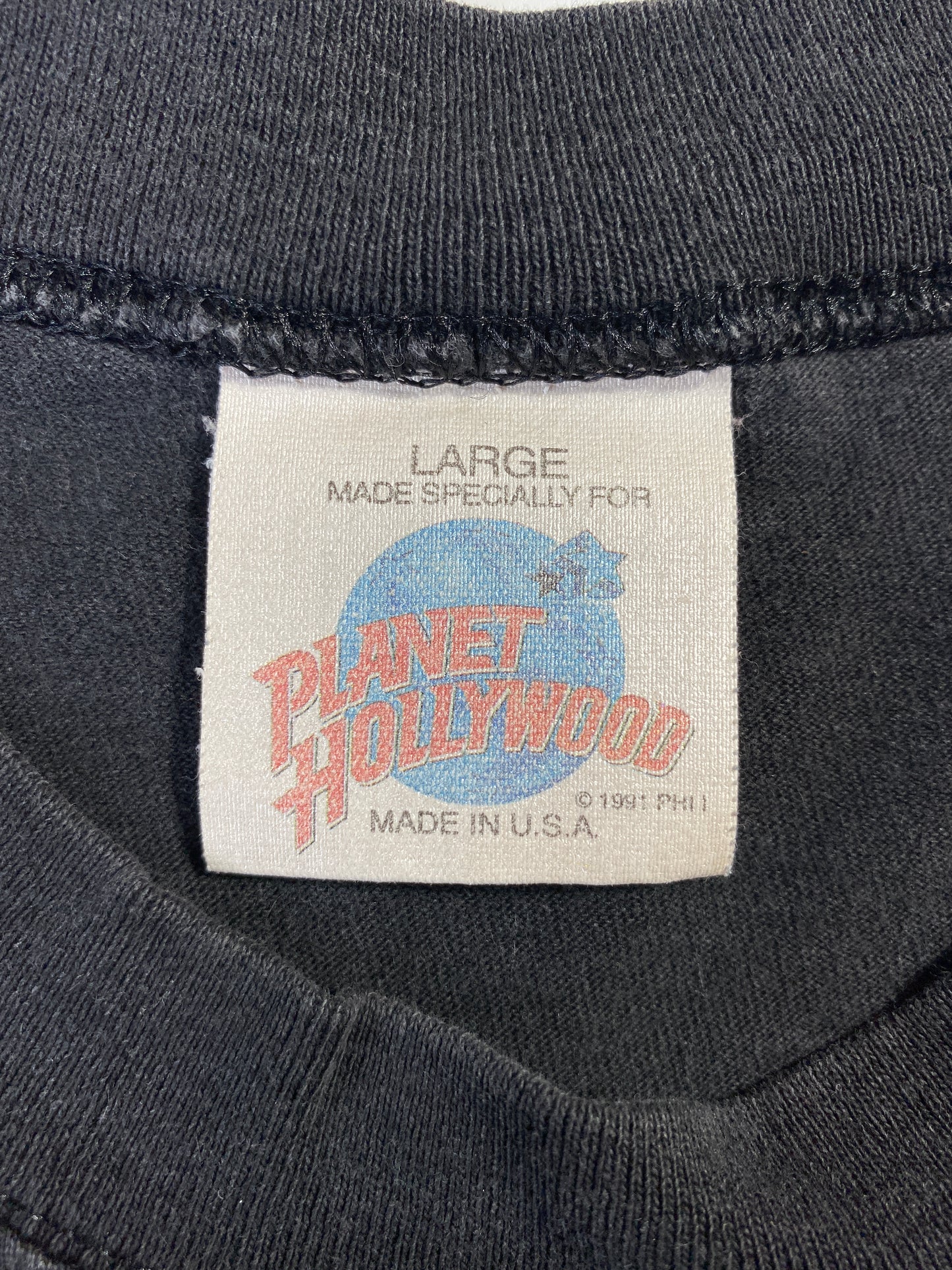 .1991 PLANET HOLLYWOOD Made in USA Size L Vintage T-Shirt / A8175