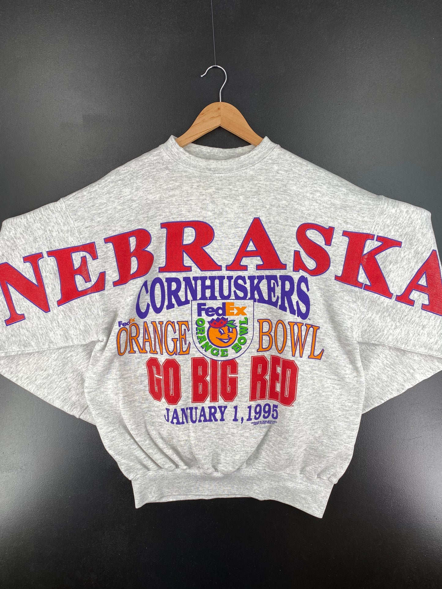 90's NEBRASKA Made in USA Size XL Vintage College Sweat-Shirt / A2802