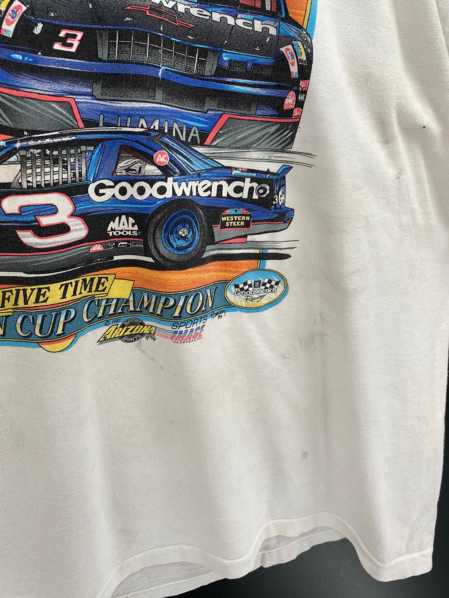 1993' DALE EARNHARDT Made in USA Size XL Vintage Racing T-Shirts / A6172