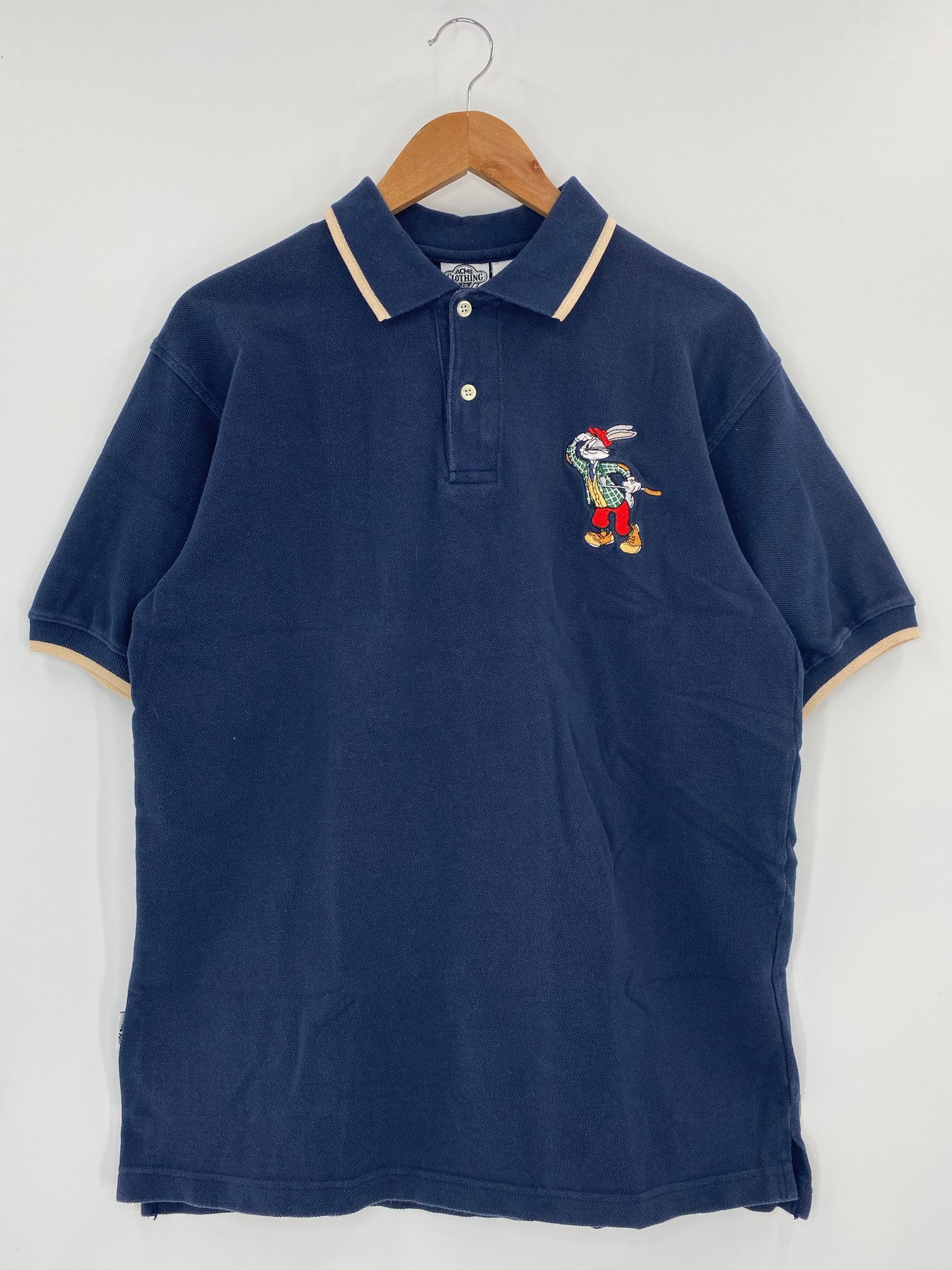 1993 LOONEY TUNES BUGS BUNNY Size M Vintage Polo-Shirts / K4428