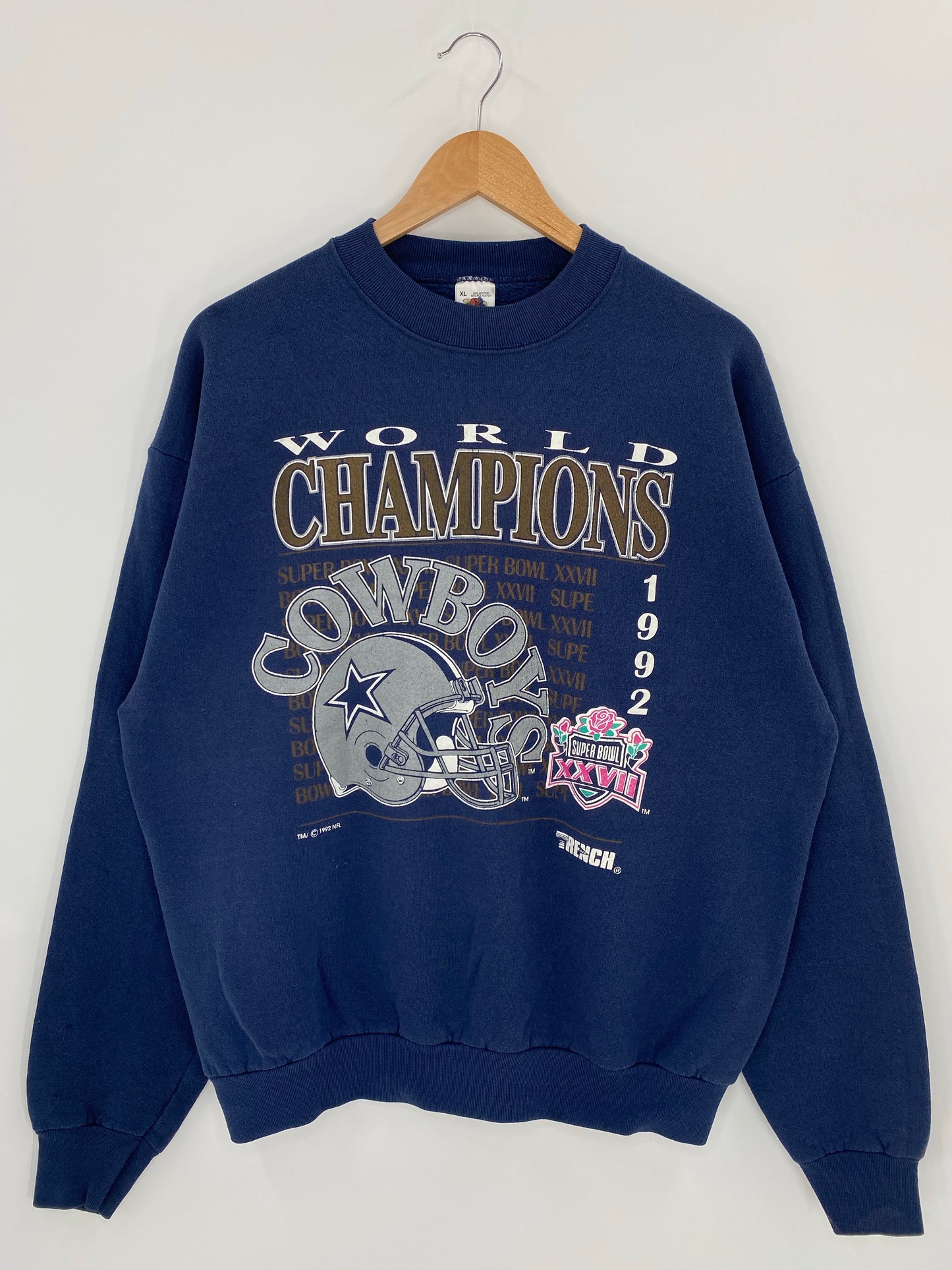 1992 DALLAS COWBOYS Made in USA Size XL Vintage NFL Sweat-Shirt / K6263