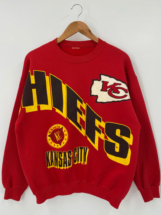 1993 KANSAS CITY CHIEFS Size No Tag (Approx.L) Vintage NFL Sweat shirt / K4696