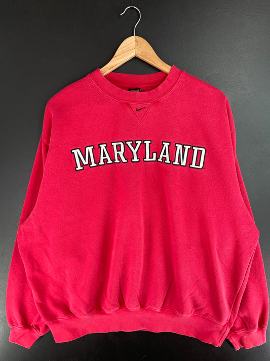 00' NIKE x MARYLAND Size L Vintage College Sweat-shirt / E625