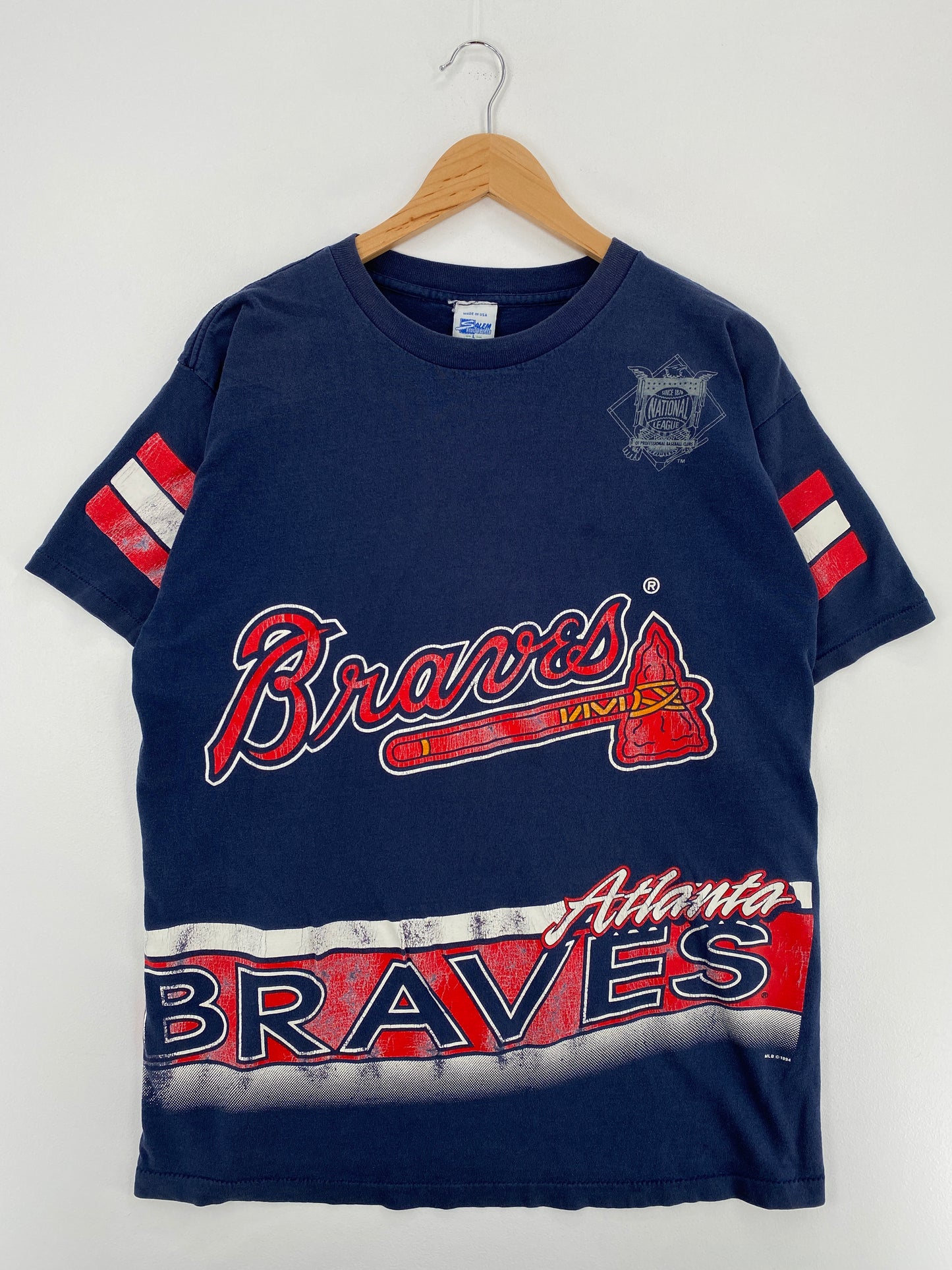 1994 ATLANTA BRAVES Made in USA Size L Vintage MLB T-Shirt / A4002