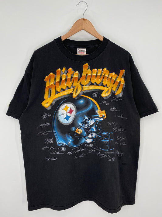 1994 PITTSBURGH STEELERS Size XL Vintage NFL T-shirt / K9794