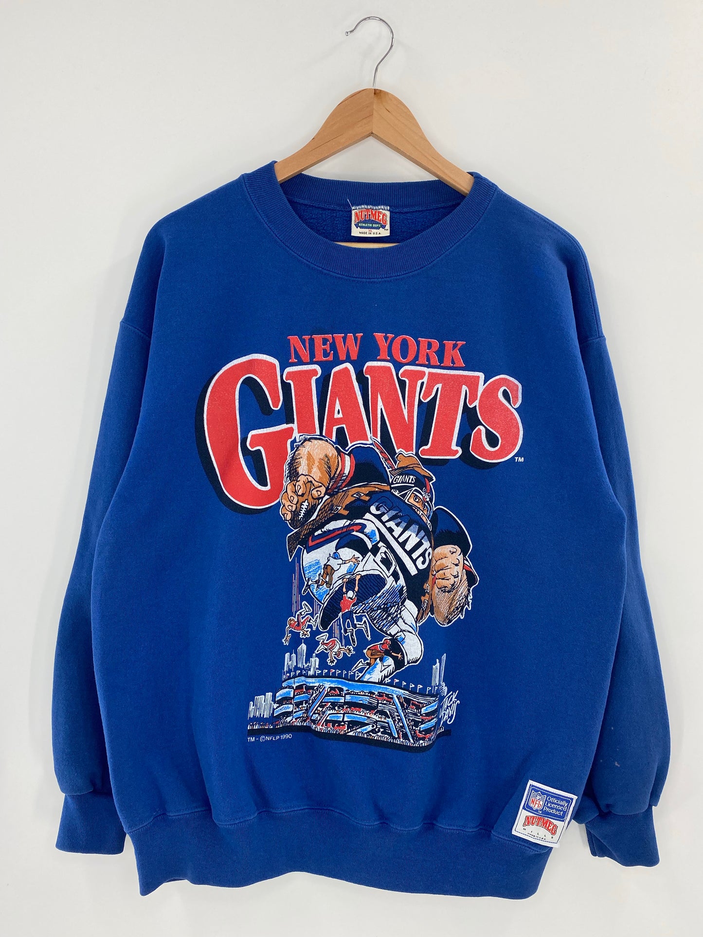 1990 NEW YORK GIANTS Made in USA Size XL Vintage NFL Sweat-shirt / K5135