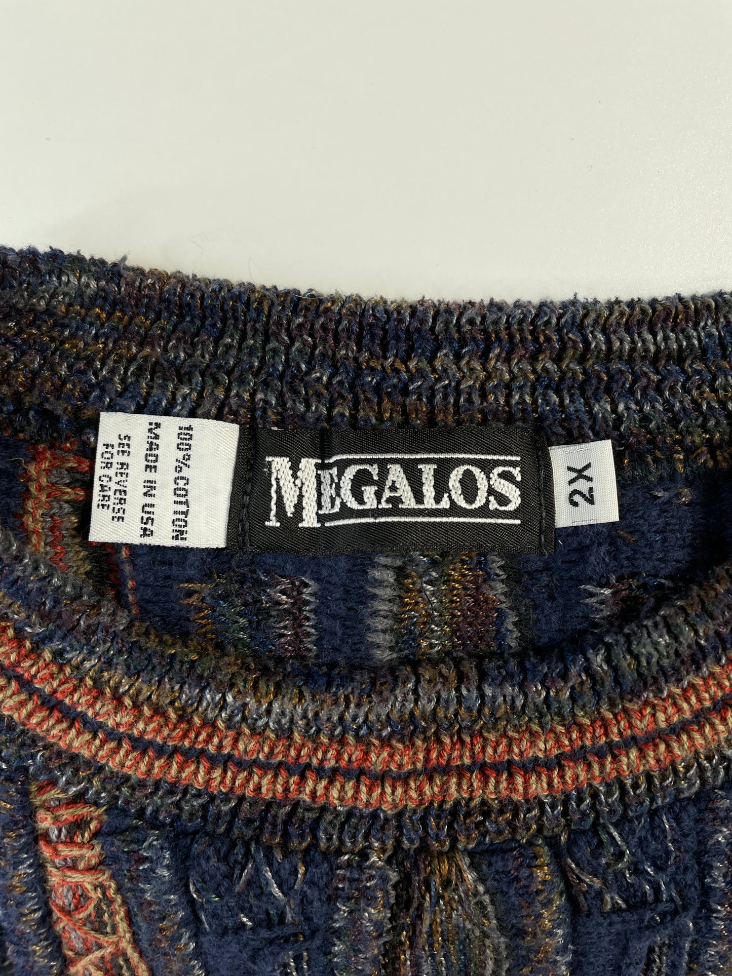 Vintage 3D COOGI- Style Made in USA Size XXL Knit Sweater / A8456