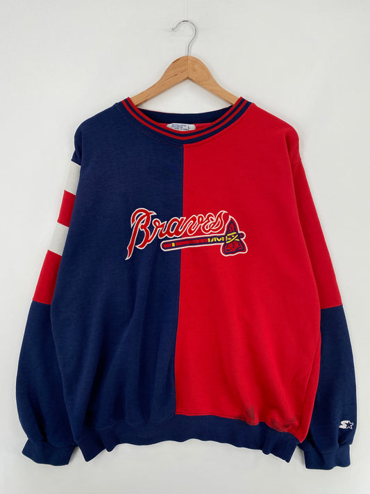 90’s STARTER x ATLANTA BRAVES Made in USA Size L Vintage MLB Sweat-Shirt/ E2010S